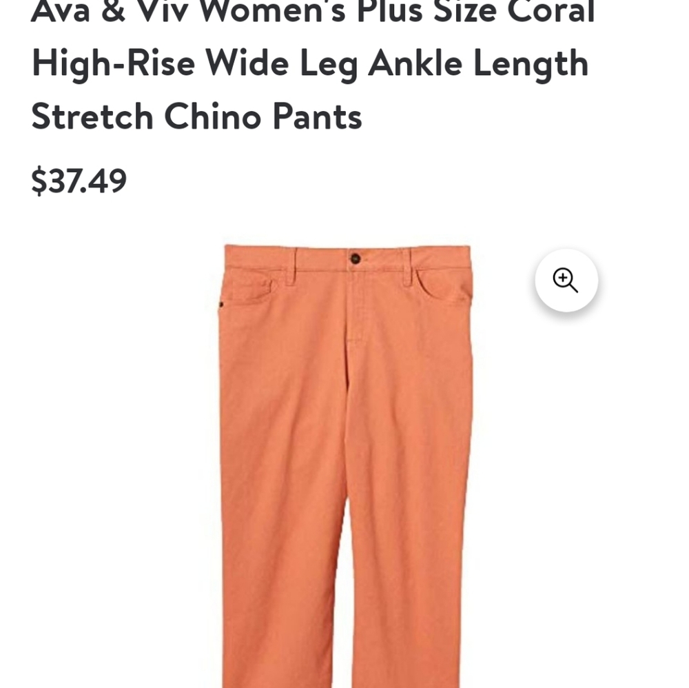 Ava & Viv 18W Coral Stretch Wide Leg Crop Pants